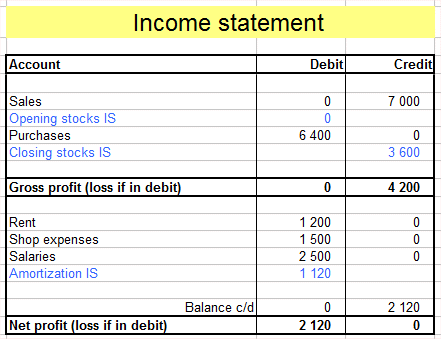 amortization income statement. And the new Income Statement